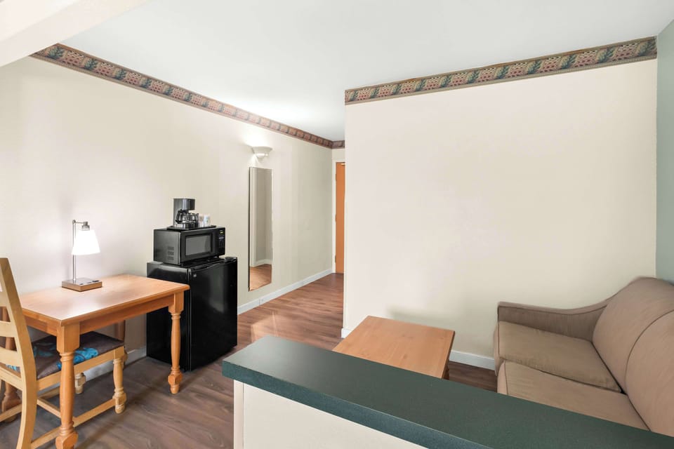 Desk, blackout drapes, iron/ironing board, WiFi (free)