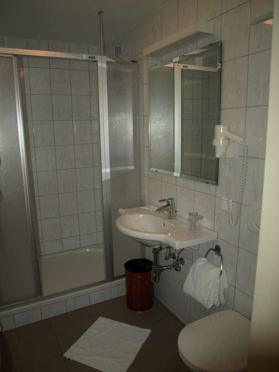 Shower, hair dryer