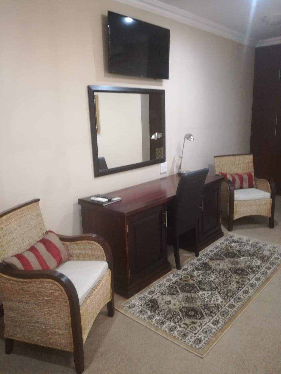 In-room safe, desk, laptop workspace, blackout drapes