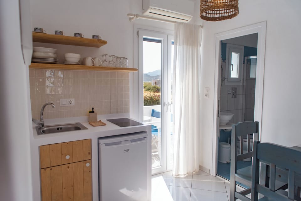 Apartment, 2 Bedrooms, Pool View | Private kitchen | Fridge, stovetop, coffee/tea maker, electric kettle