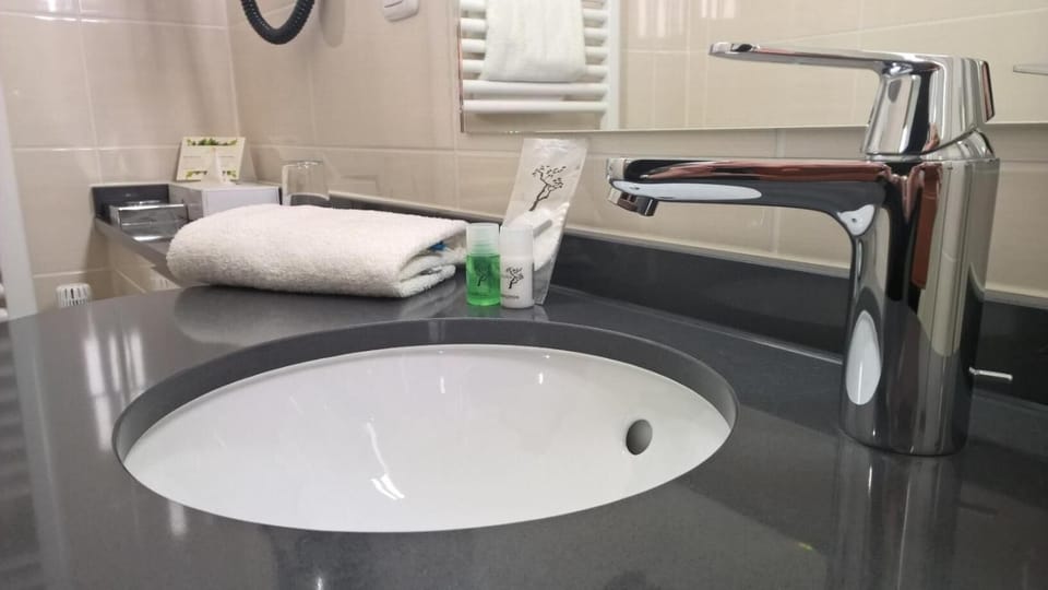 Free toiletries, hair dryer, towels