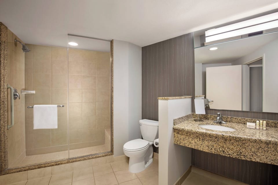 Free toiletries, hair dryer, towels