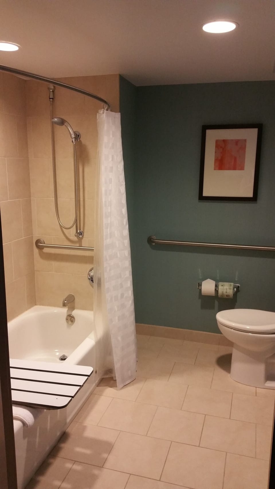 Designer toiletries, hair dryer, towels