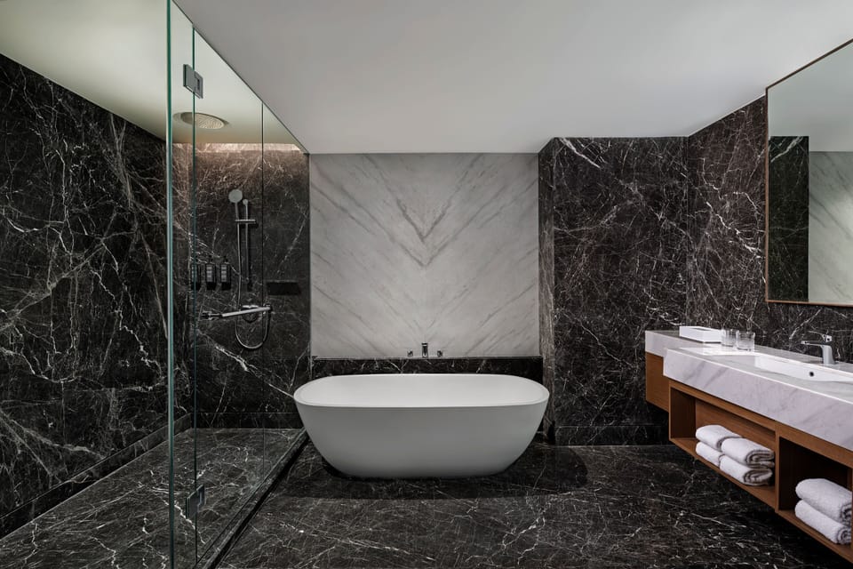 Royal Suite, 1 Bedroom | Bathroom | Combined shower/tub, free toiletries, hair dryer, bathrobes