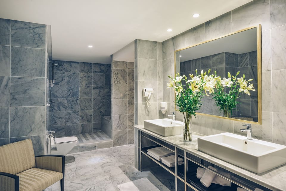 Suite, Sea View (Star Prestige) | Bathroom | Shower, eco-friendly toiletries, hair dryer, bathrobes