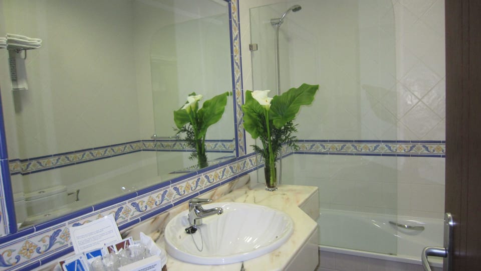 Free toiletries, hair dryer, bidet, towels