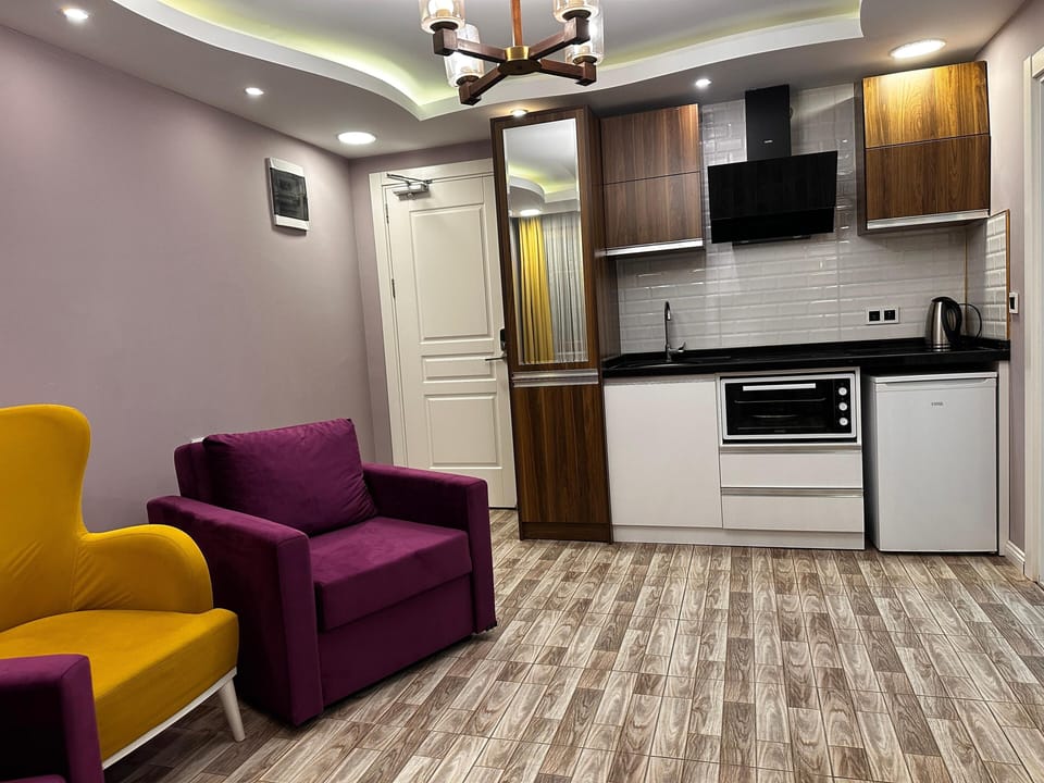 Deluxe Suite | Private kitchen | Fridge, eco-friendly cleaning products, paper towels