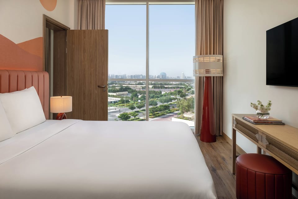 Suite, 2 Bedrooms, Accessible, Pool View | Down comforters, in-room safe, desk, blackout drapes