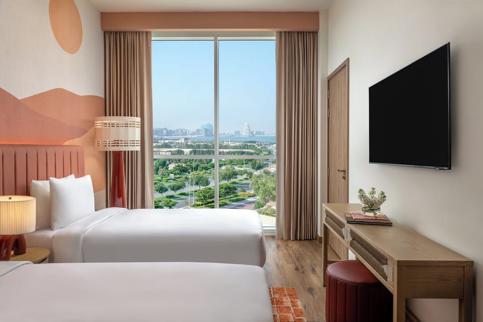 Suite, 2 Bedrooms, Accessible, Pool View | Down comforters, in-room safe, desk, blackout drapes