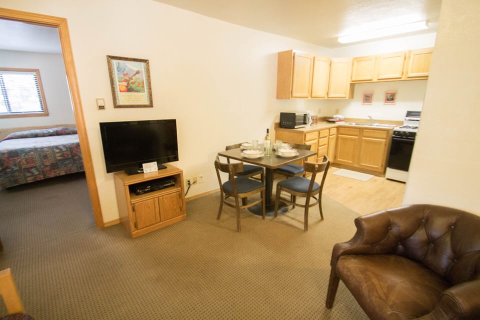 Standard Apartment, 1 Bedroom, Mountain View | Living area | Flat-screen TV, DVD player