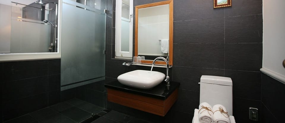 Free toiletries, hair dryer, slippers, towels