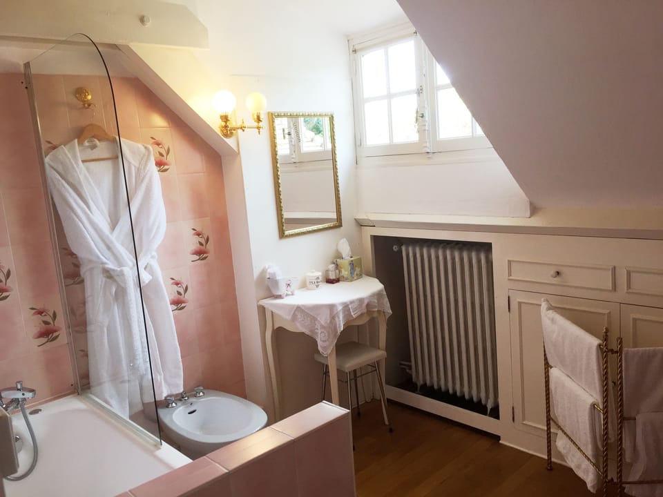 Comfort Double Room, Garden View | Bathroom | Hair dryer, towels, soap, shampoo