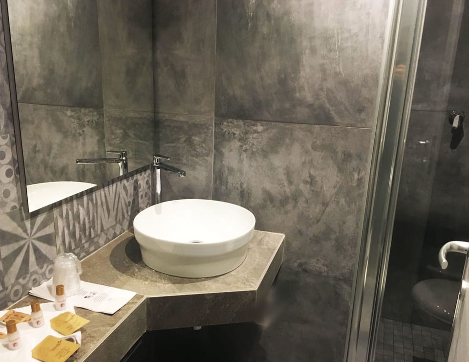 Double Room | Bathroom | Shower, hair dryer, bidet, towels