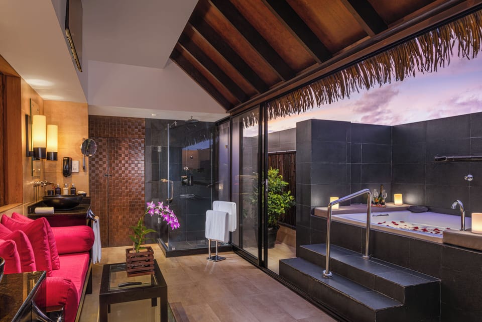 Honeymoon Villa, Jetted Tub (Private Pool) | Free minibar, in-room safe, desk, iron/ironing board