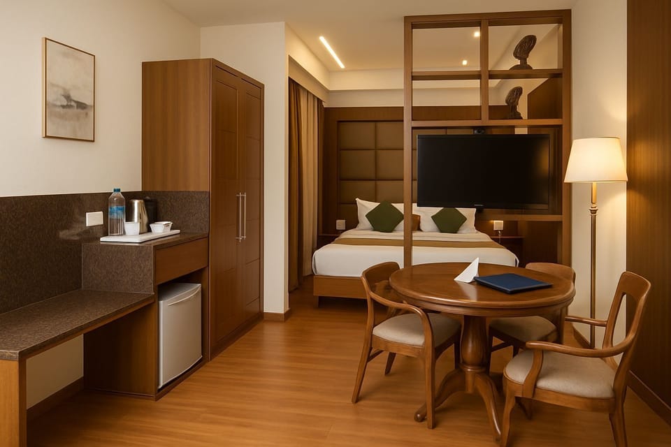 Large Double Room with Living Room | Desk, laptop workspace, blackout drapes, soundproofing