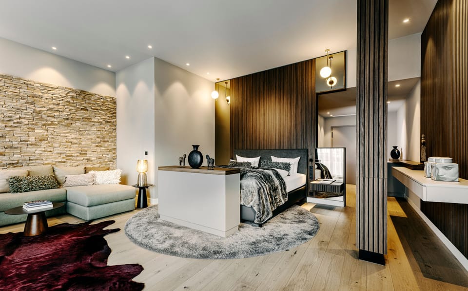 Presidential Suite, Sauna, Mountain View | Premium bedding, minibar, in-room safe, blackout drapes