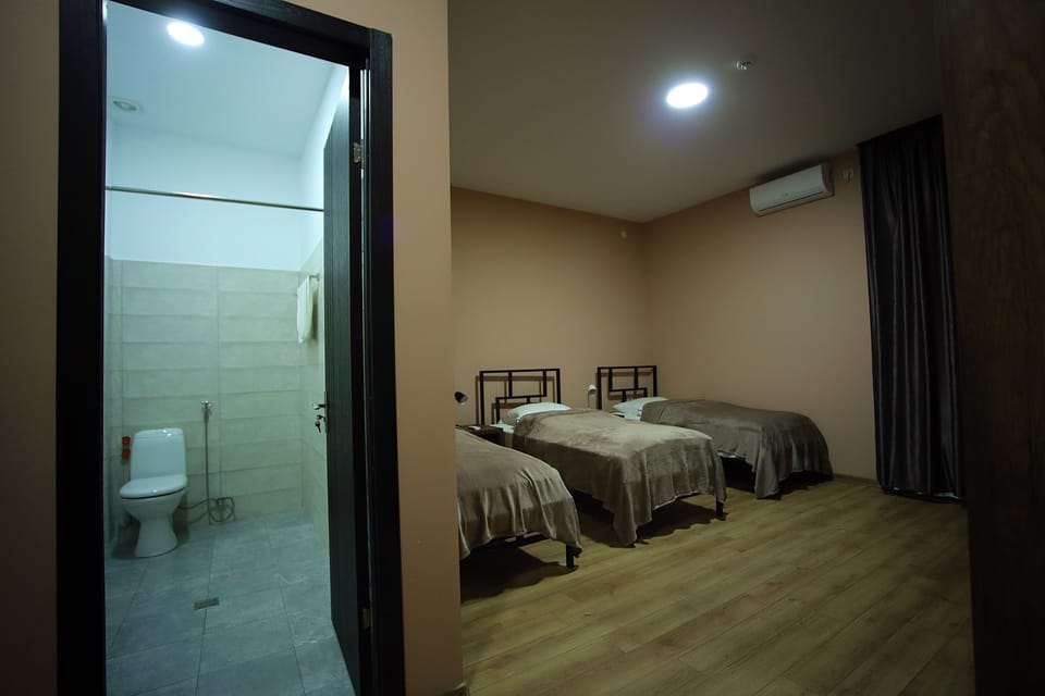 Shower, rainfall showerhead, hair dryer, slippers