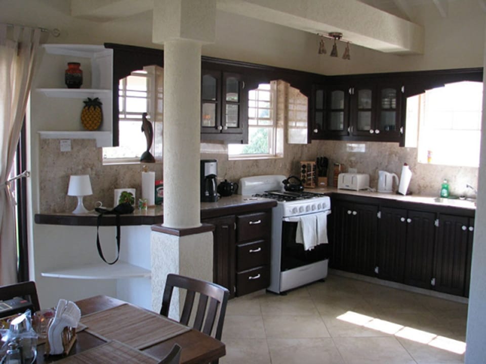 Full-size fridge, microwave, oven, stovetop