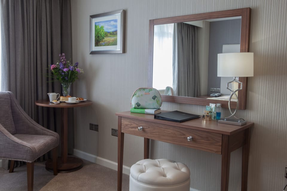 In-room safe, desk, laptop workspace, iron/ironing board