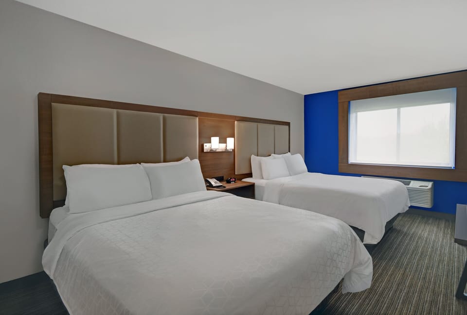 Standard Room, 2 Queen Beds | Desk, laptop workspace, blackout drapes, iron/ironing board