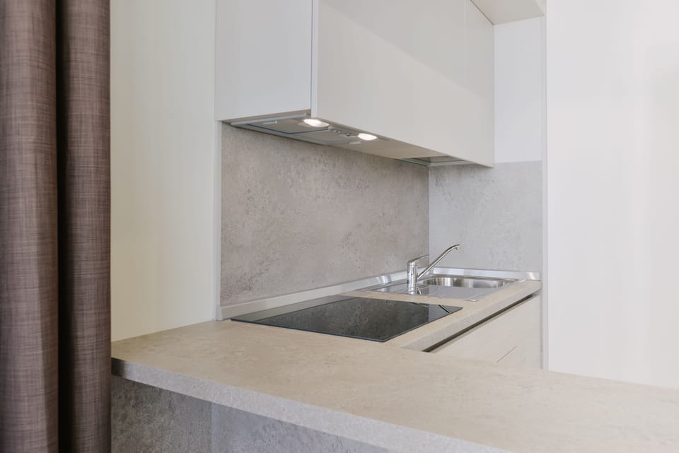 Superior Apartment, 1 Bedroom, Terrace, Sea View | Private kitchen | Fridge, stovetop, coffee/tea maker, cookware/dishes/utensils