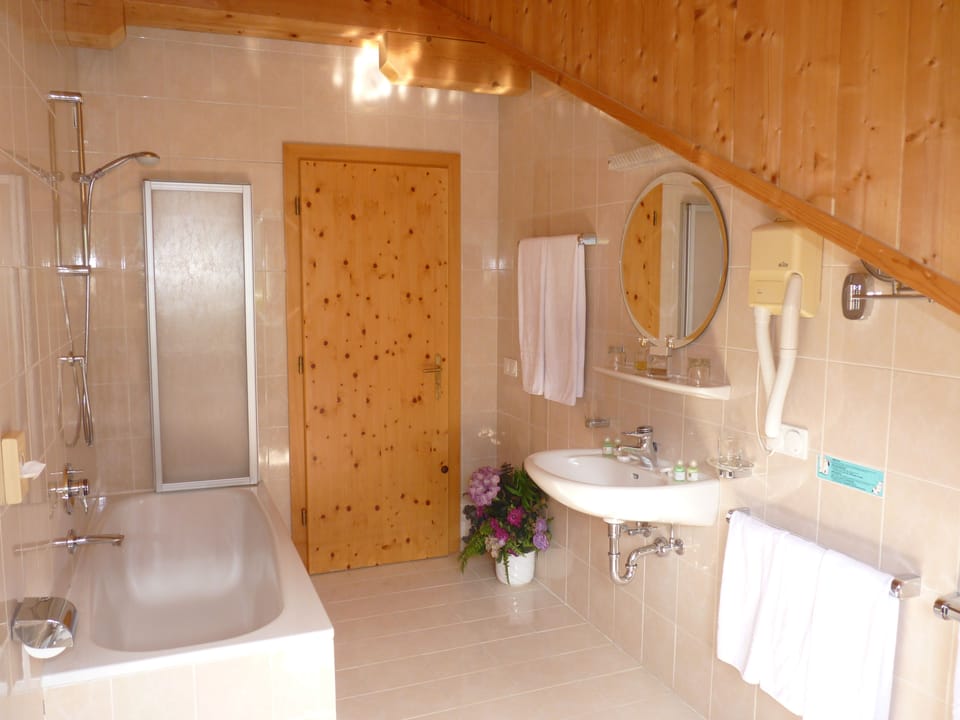 Free toiletries, hair dryer, bidet, towels