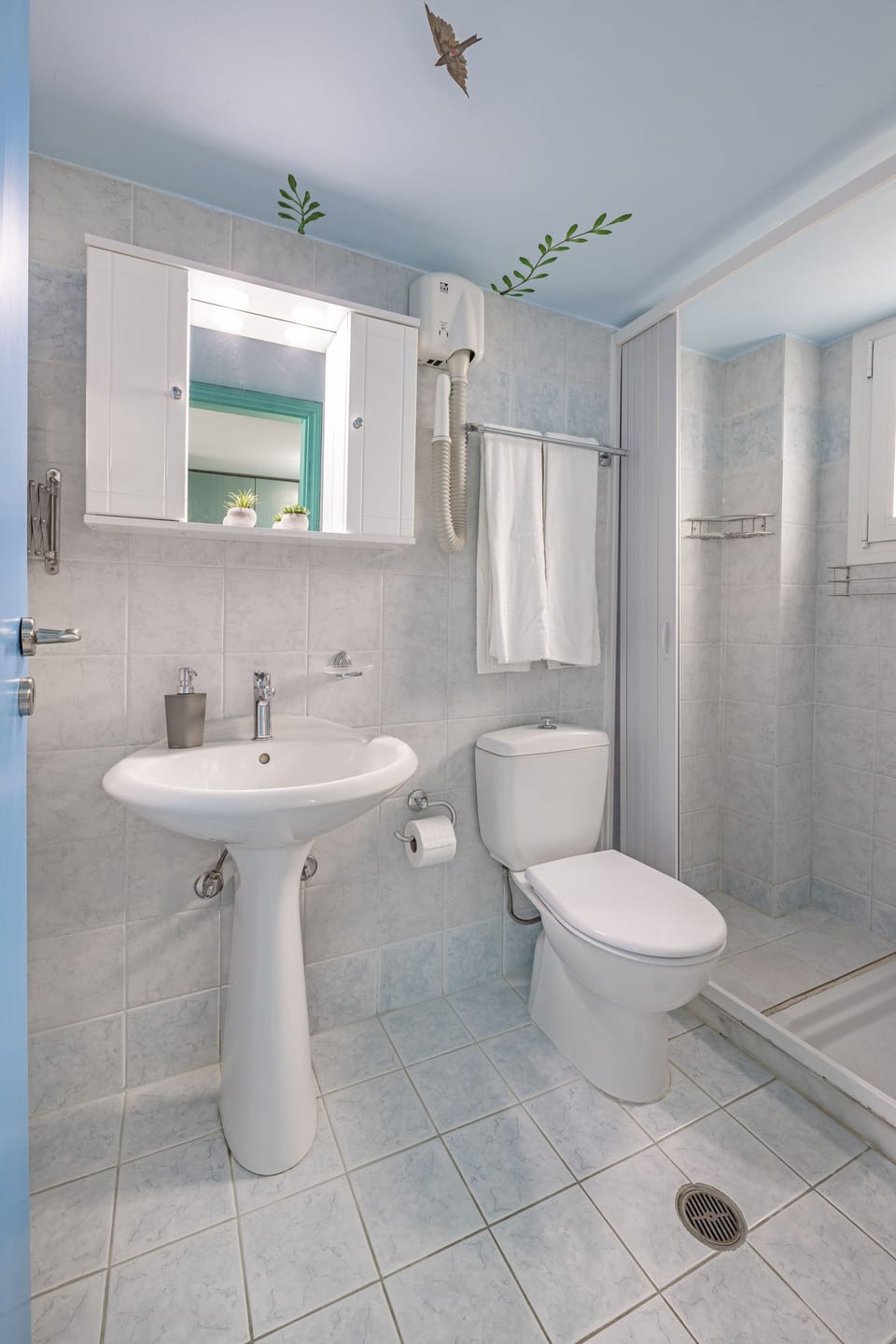 Superior Apartment, Sea View, Ground Floor | Bathroom | Shower, hair dryer, towels