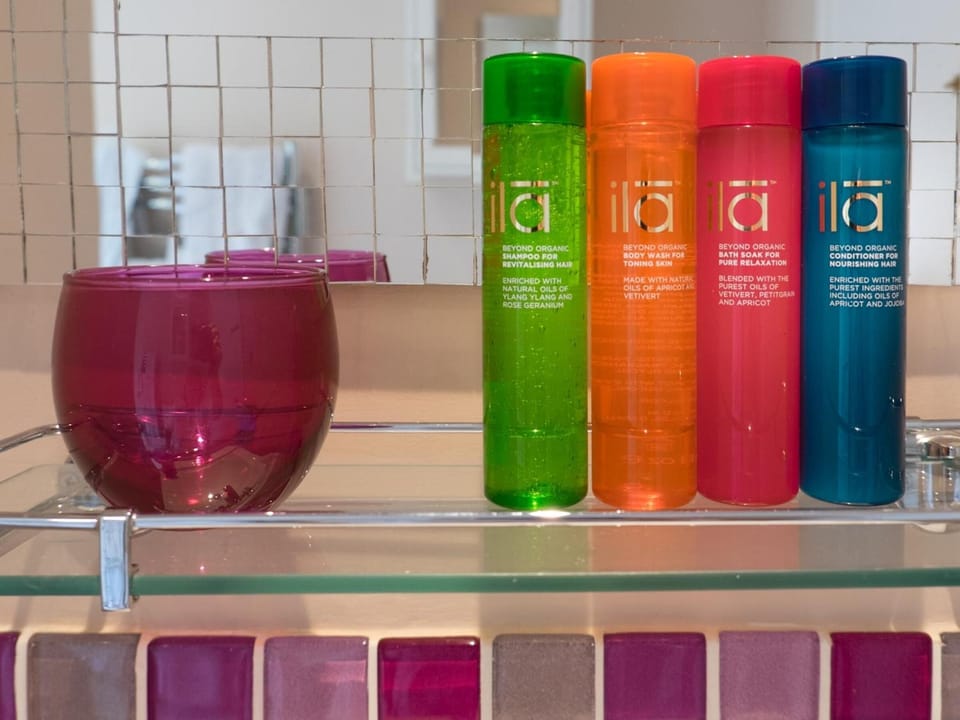 Free toiletries, hair dryer, bathrobes, towels