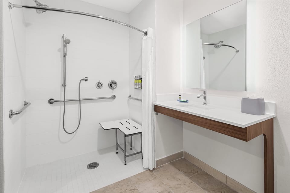 Standard Room, 2 Queen Beds, Mobility Accessible | In-room safe, desk, laptop workspace, blackout drapes