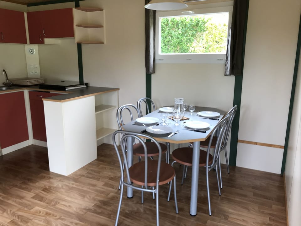 Family Chalet, 2 Bedrooms | Private kitchen | Coffee/tea maker, full-size fridge, microwave, stovetop