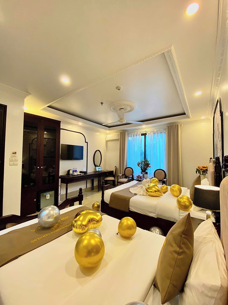 Executive Quadruple Room, Multiple Beds, City View | Frette Italian sheets, premium bedding, down comforters
