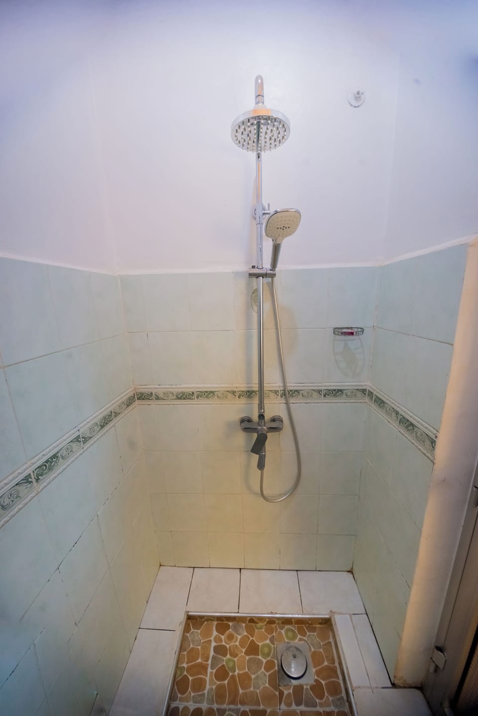 Shower, slippers, towels