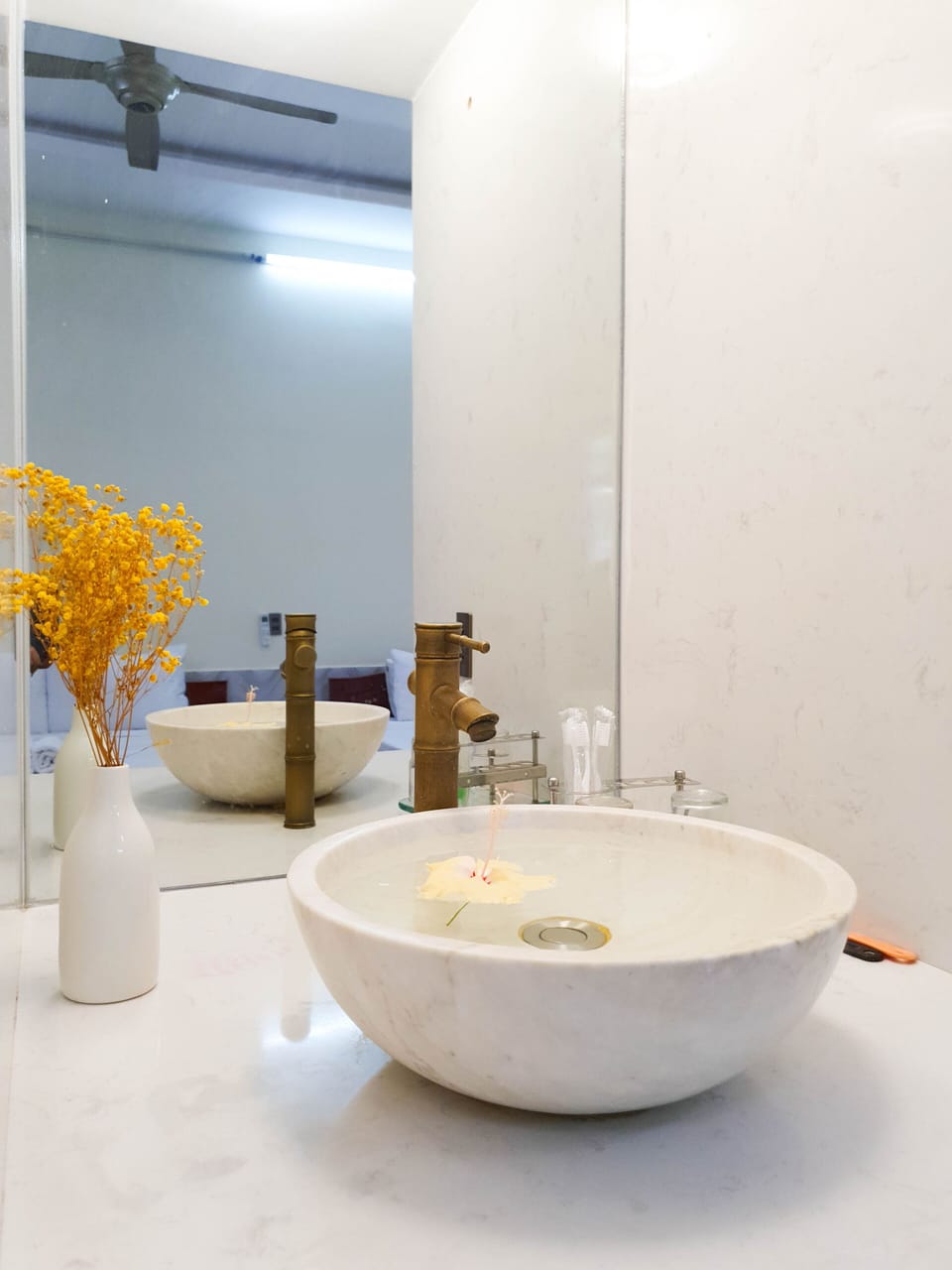 Shower, free toiletries, hair dryer, slippers
