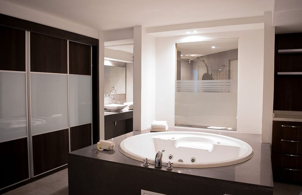 Superior Room | Bathroom | Hair dryer, towels, soap, toilet paper