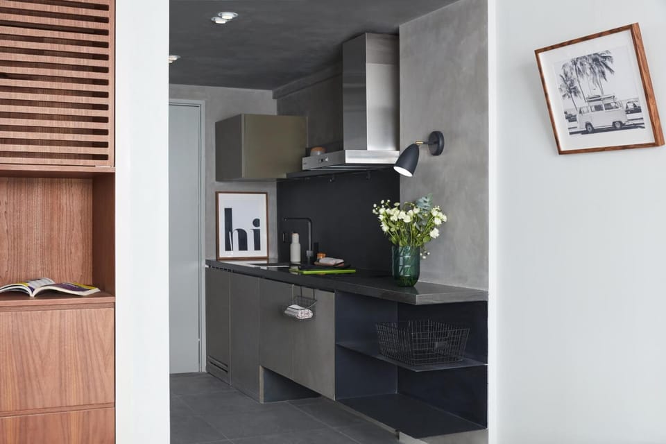 Coffee/tea maker, fridge, shared microwave, electric kettle