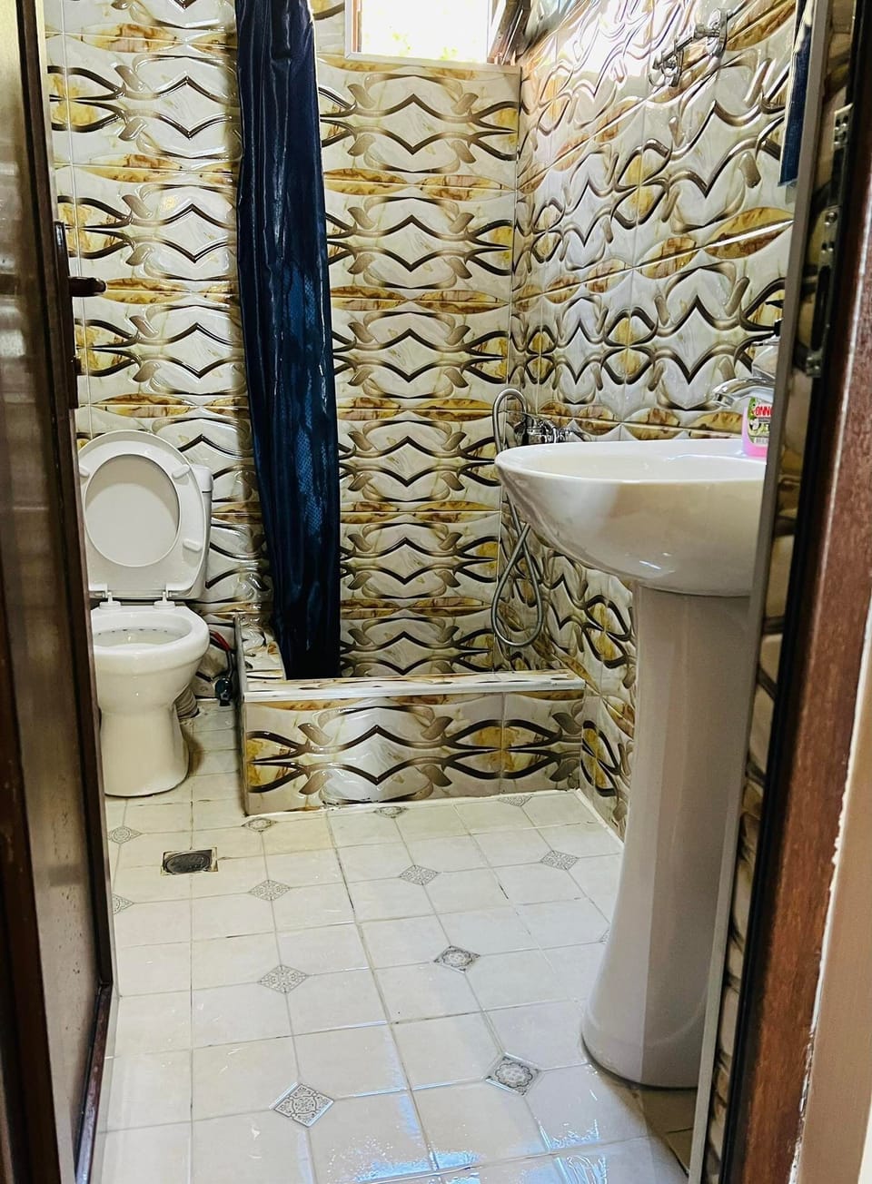 Shower, hair dryer, bathrobes, slippers