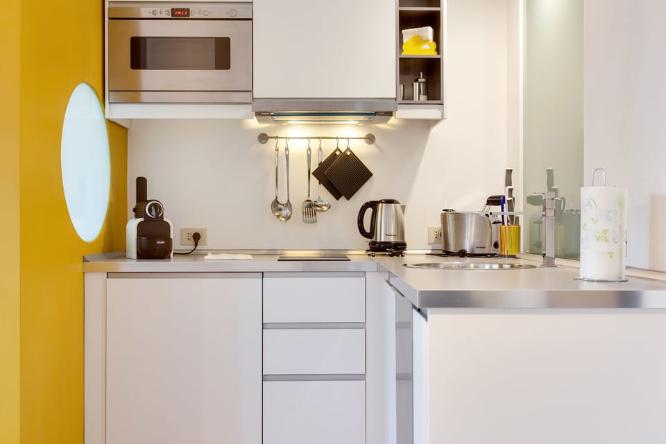 Apartment, 1 Bedroom, Terrace | Private kitchenette | Fridge, stovetop, dishwasher, electric kettle