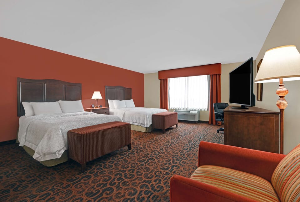 Two queen beds non smoking | In-room safe, iron/ironing board, cribs (free)