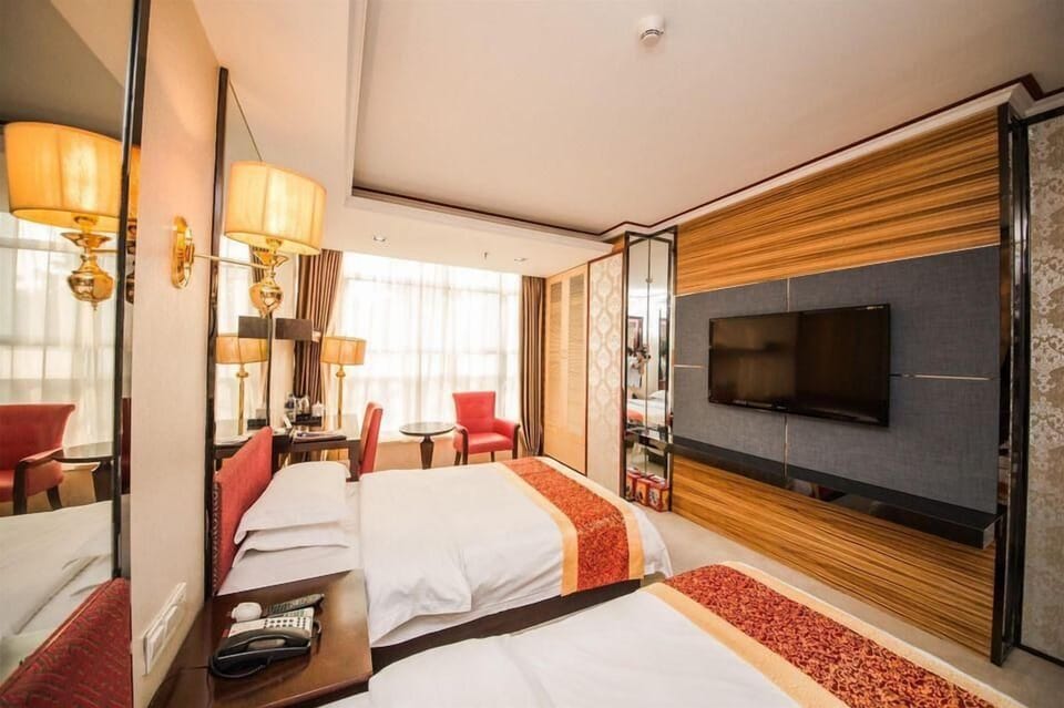 Desk, blackout drapes, iron/ironing board, free WiFi