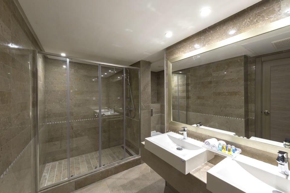 Suite (Prestige) | Bathroom | Shower, eco-friendly toiletries, hair dryer, towels