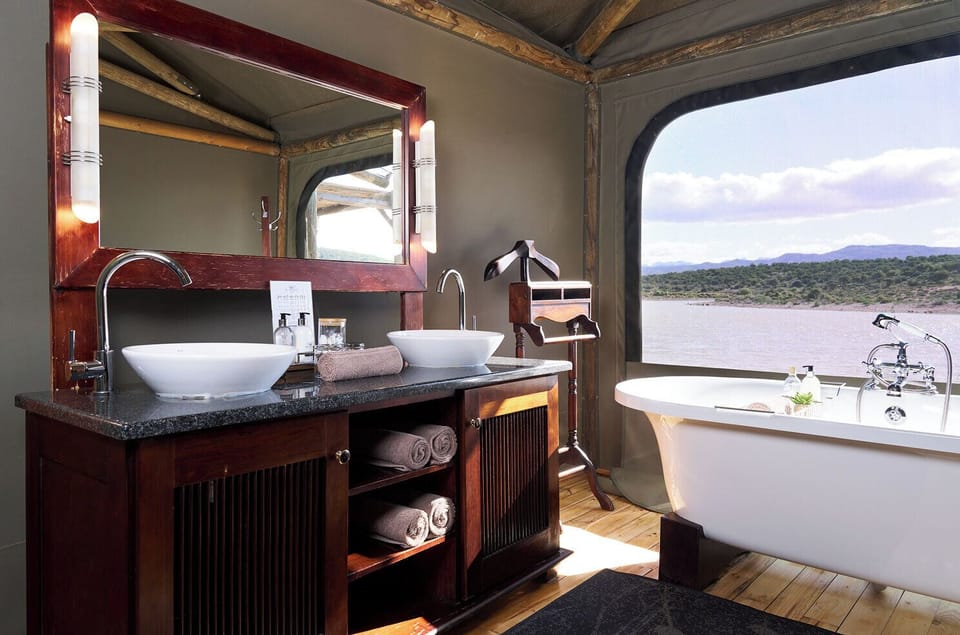 Luxury (Waterfront) | Bathroom | Separate tub and shower, deep soaking tub, rainfall showerhead