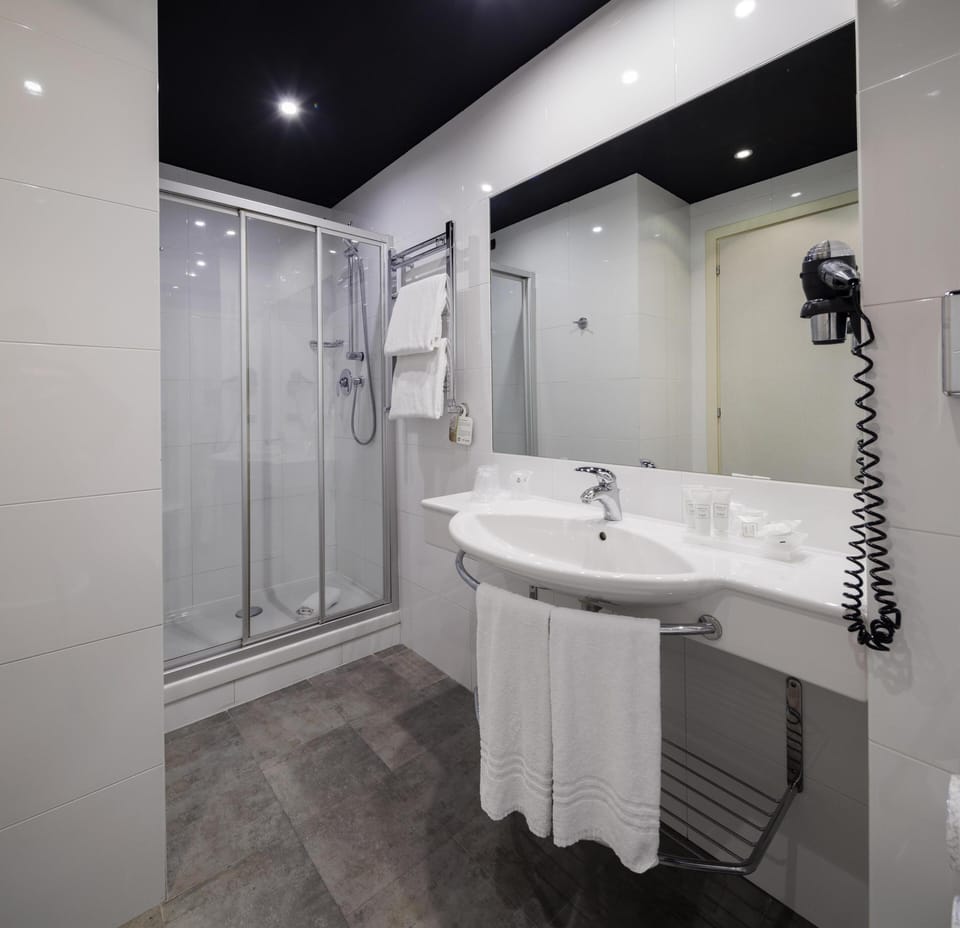 Free toiletries, hair dryer, bidet, towels