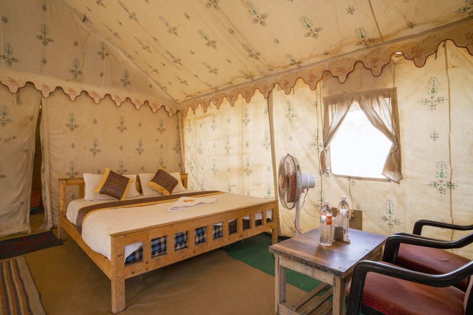 Sand Dune Sleep Tent | Egyptian cotton sheets, premium bedding, in-room safe, desk