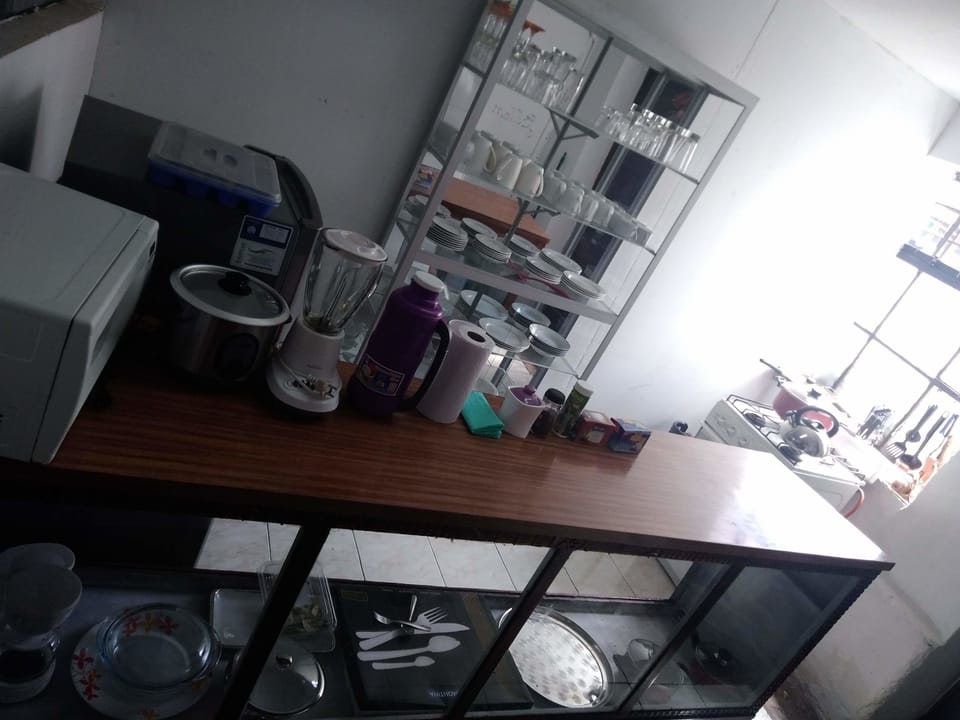 Shared fridge, microwave, oven, stovetop