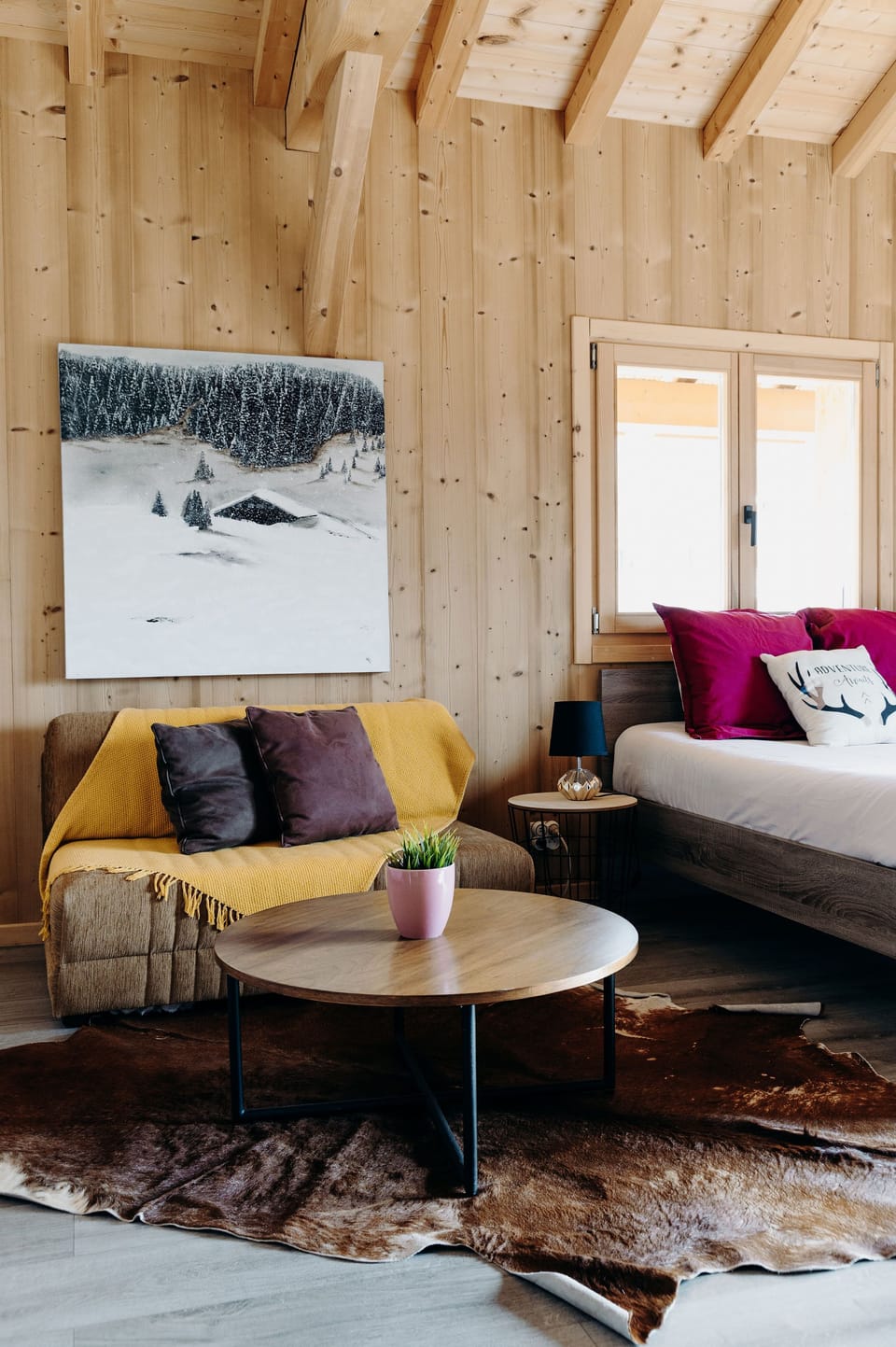 Family Double Room, Multiple Beds, Mountain View (CHAMBRE 4 CHEVRAN) | Select Comfort beds, minibar, in-room safe, individually decorated