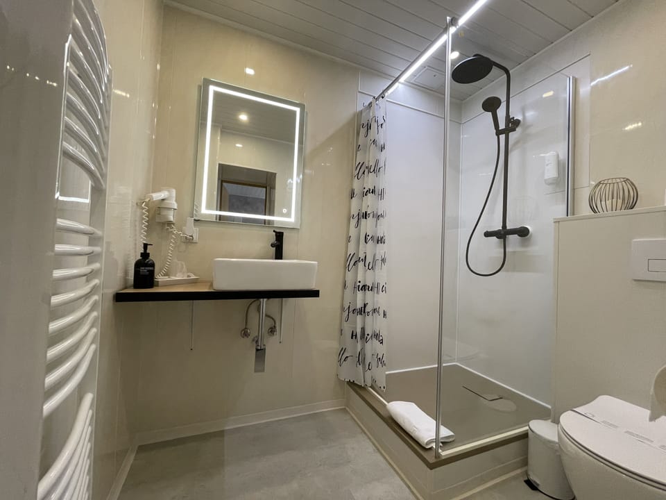 Double or Twin Room | Bathroom | Shower, hair dryer, towels