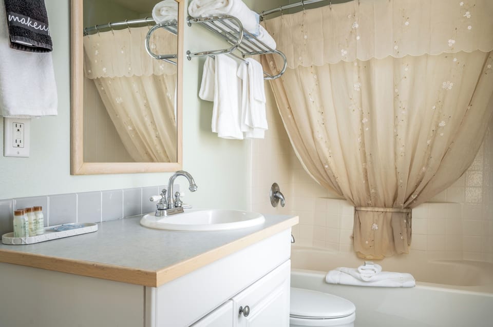 Free toiletries, hair dryer, bathrobes, towels