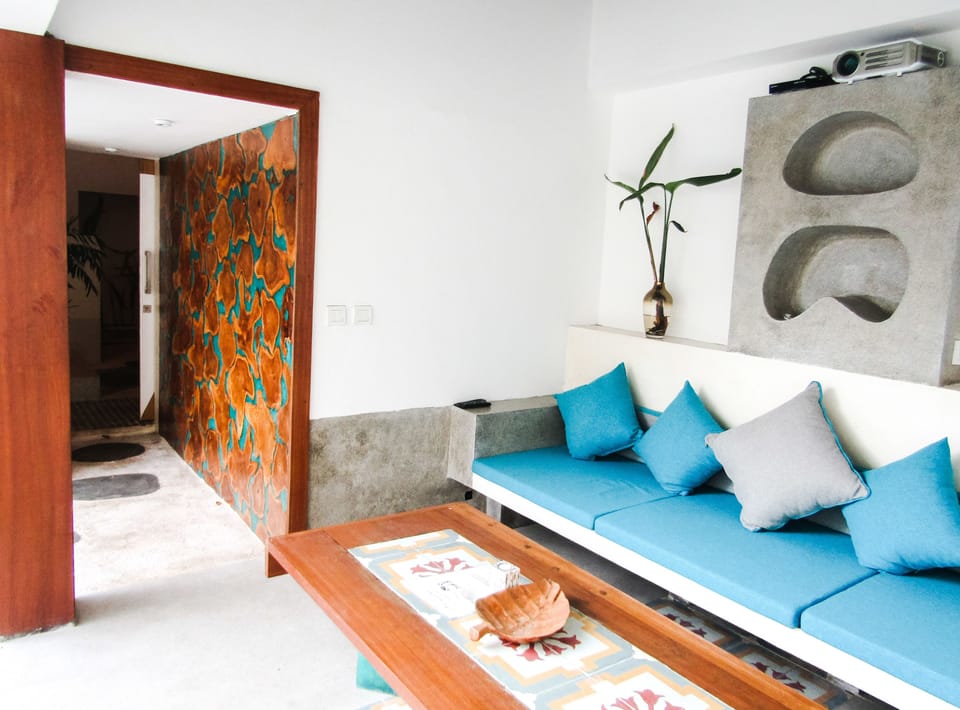One-Bedroom Family Villa with Private Pool | Living area | LED TV