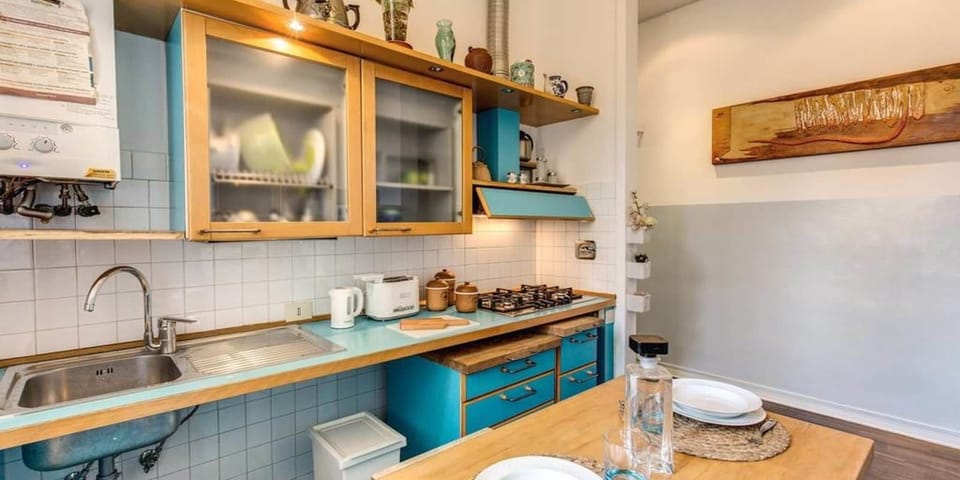Panoramic Apartment, 1 Bedroom | Private kitchen | Full-size fridge, microwave, stovetop, espresso maker