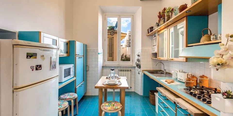 Panoramic Apartment, 1 Bedroom | Private kitchen | Full-size fridge, microwave, stovetop, espresso maker